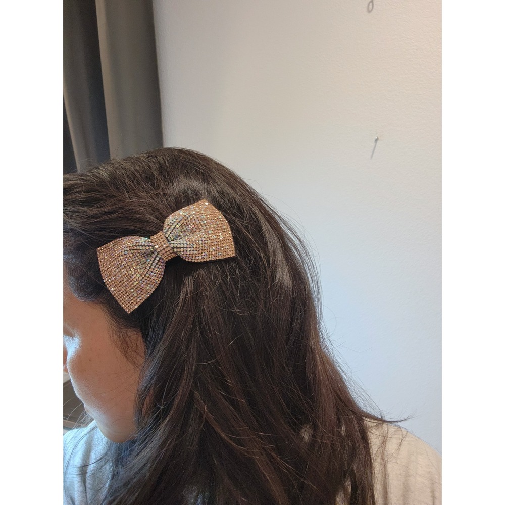 Rhinestone Hair Bow Sparkly Crystal Hair Clip Alligator Clip‎ Fashion Accessory